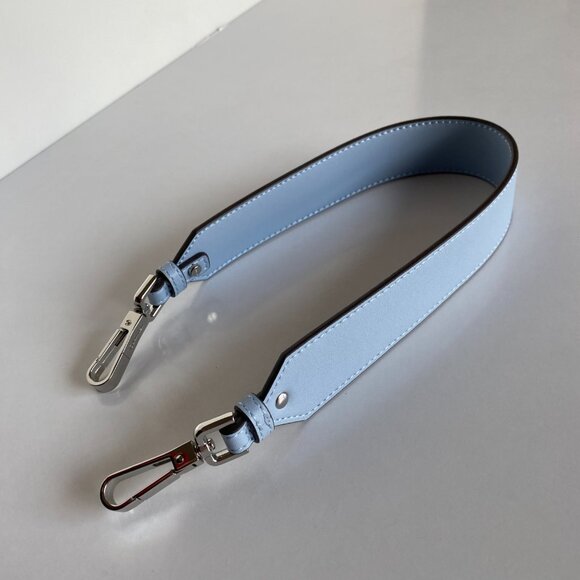 Calvin Klein Logo Silver Light Blue Leather Handler Replacement Strap - Picture 1 of 7